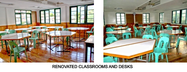 RENOVATED CLASSROOMS AND DESKS